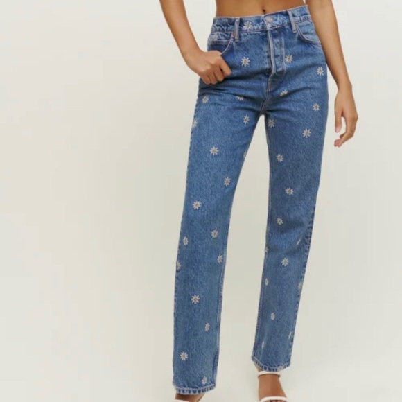 Reformation Denim - Cynthia Chamomile High Rise Straight Jeans